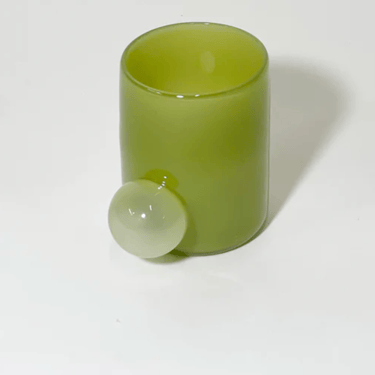 Moss Green Glass Bubble Cup