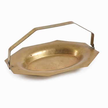 Vintage Brass Tray with Handle 