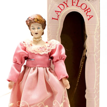 VINTAGE: Teleflora Bisque Porcelain Doll - Lady Flora - Pink Dress - SKU 29-B-00010793 