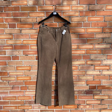 vintage y2k brown leather harley davidson boot cut pants/ 29 m medium 