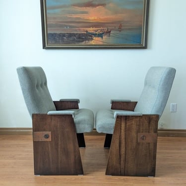 Mid Century Brutalist Set of 6 Staccato Dining Chairs by Lane