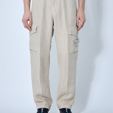 Stone Island Men Ghost Linen Cargo Pants