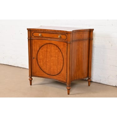 Maitland Smith French Regency Louis XVI Satinwood and Inlaid Rosewood Buffet Server or Bar Cabinet