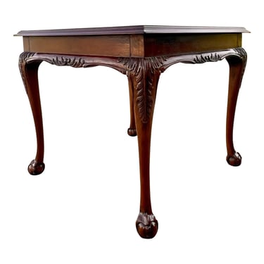 Lane Altavista Mahogany Ball and Claw Carved Mahogany Chippendale Square Oversized End Table 