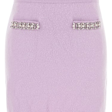 Self Portrait Women Lilac Stretch Viscose Blend Mini Skirt