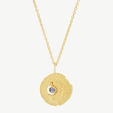 Moonstone Sun + Moon Necklace