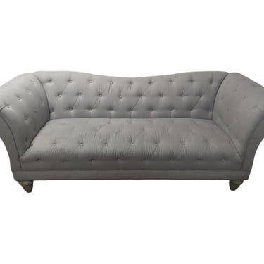 Cream Tufted Contemporary Fabric Couch