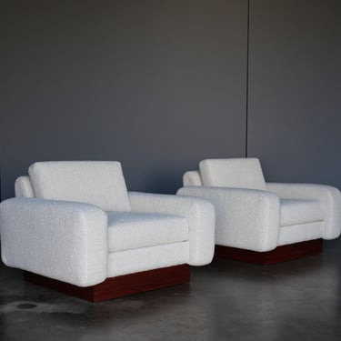 Nicos Zographos Pair of Lounge Chairs for Zographos Designs Ltd., USA, 1980's