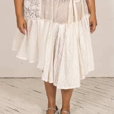 makmak - White Lace Asymmetrical Skirt (S-5X)