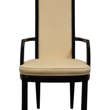 HENREDON FURNITURE Scene III Asian Chinoiserie 45″ Black Lacquered Dining Arm Chair 4401-27 