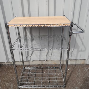 Metal Shelf with Wood Tabletop