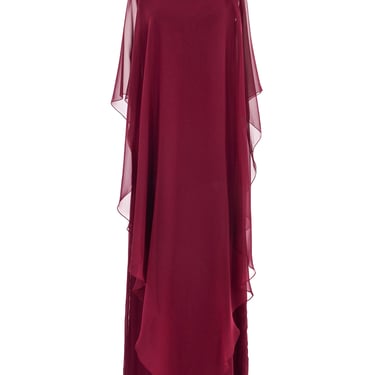 1960s Oxblood Chiffon Column Gown