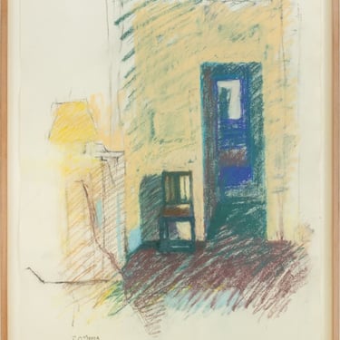 Robert O'Meara Interior Scene Pastel on Paper