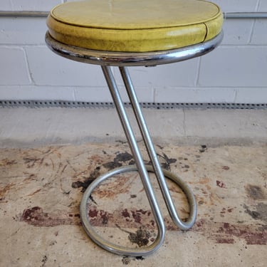 Gilbert Rohde Z Stool - Yellow Upholstery