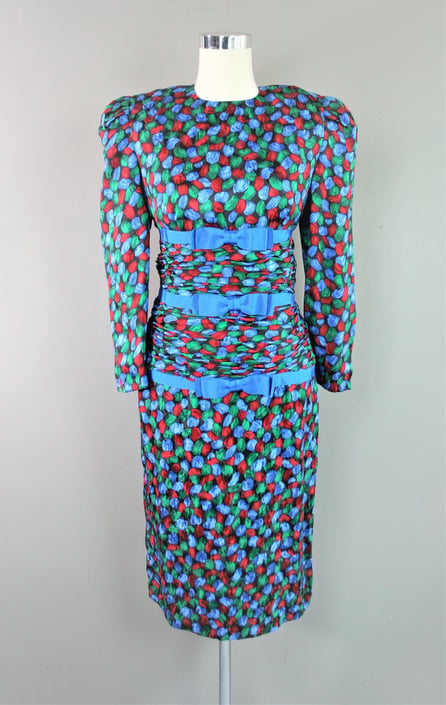 Ode to Di - Circa 1980's - Silk Dress -  by Paul Blanco - Marked size 8 