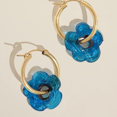 Cadiz hoop earrings, blue