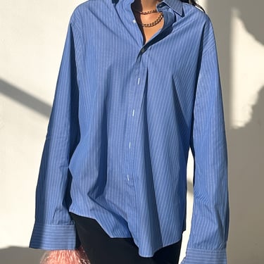 Ralph Lauren Black Label Blue Striped Menswear Shirt (M-L)