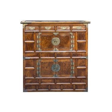 Oriental Brown Brass Hardware Drawers Accent Storage Cabinet ws4301E 