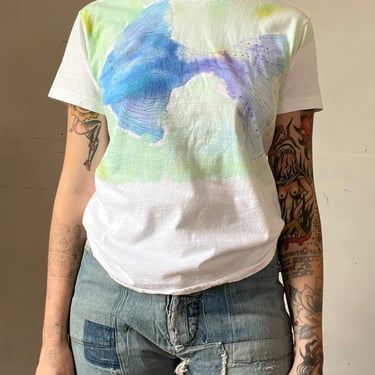 Med / VTG Watercolor Fish T-shirt / Colorful - E 