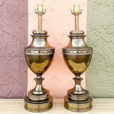 Pair of Stiffel Brass Trophy Lamps
