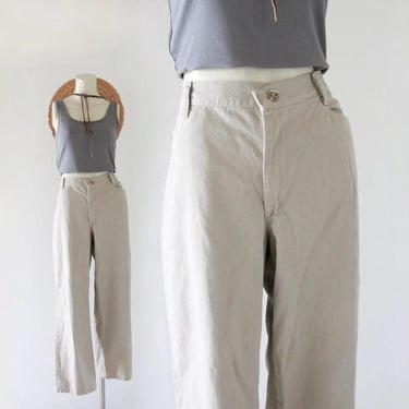 high waist chinos - 33 - vintage 90s y2k beige light brown womens flat front trousers pants 