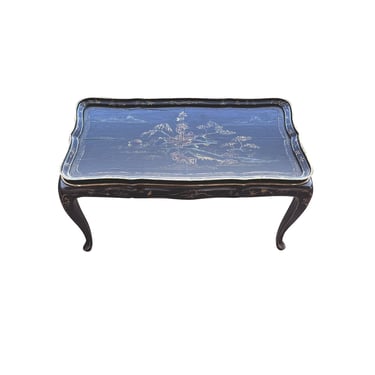 Chinoiserie Black Lacquer Side Table