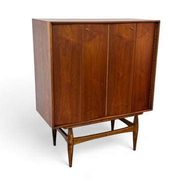 Vintage 1960's Walnut MCM Bar Cabinet