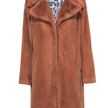 Badgley Mischka - Brown Faux Fur Midi Coat Sz S