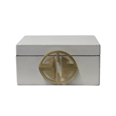 Oriental Round Hardware White Rectangular Container Box Small cs5518AE 