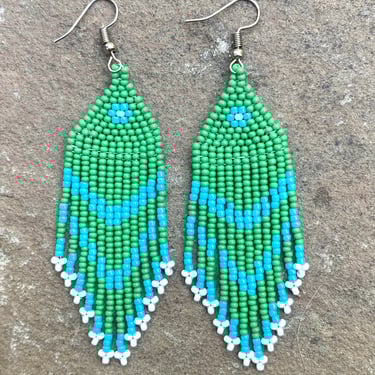 Mod Earrings Floral Beaded Earrings Dangle Jewelry Simplistic Earrings 
