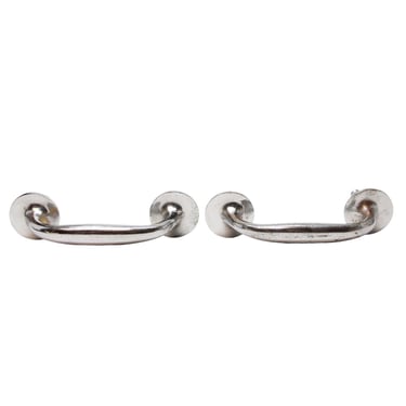 Pair of Modern 7.375 in. Chrome Plated Brass Drawer Pulls
