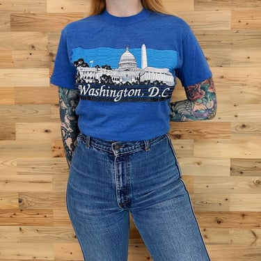 70's Paper Thin Soft Washington DC Vintage Travel Tee Shirt T-Shirt 