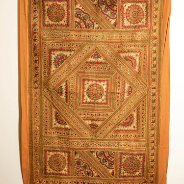 Antique Embroidered Indian Fabric with Mirrors 