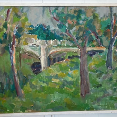 Original Impressionist Bridge Landscape