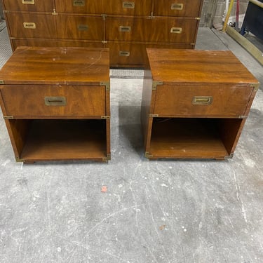 Pair of Campaign Nightstands - Custom Lacquered 