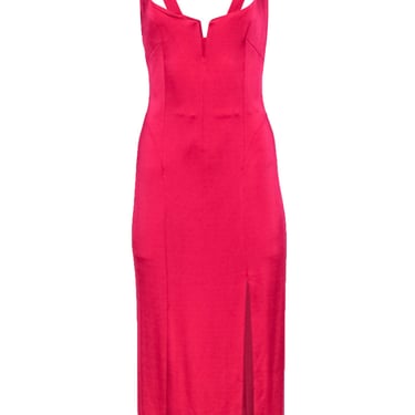 Galvan London - Hot Pink Bodycon Gown w/ Side Slit Sz 8