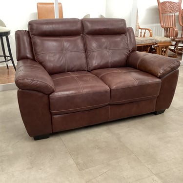 Faux Leather Loveseat