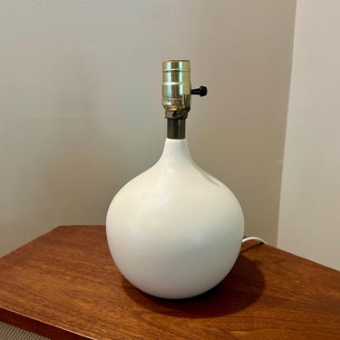 1960s Ceramic Lamp by Lotte and Gunnar Bostlund Ivory Boneware - Free Shipping 