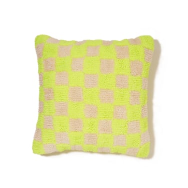 Neon Check Tufted Pillow, gift for a girl, gift for a guy, present, home decor 