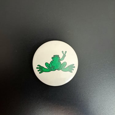 Vintage Y2K Peace Frogs Pinback Button 