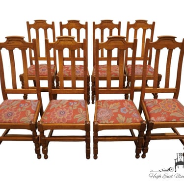 Set of 8 VINTAGE RUSTIC EUROPEAN Style Dining Side Chairs 