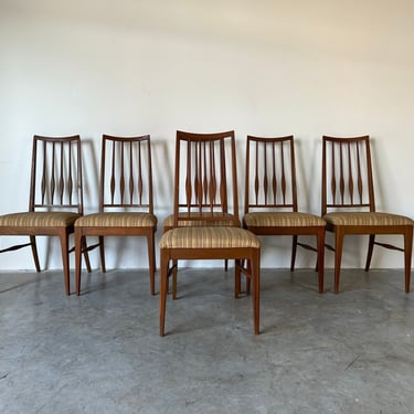 Koefoeds Hornslet Eva Style Keller Mid Century Walnut Dining Chairs, Set of 6 