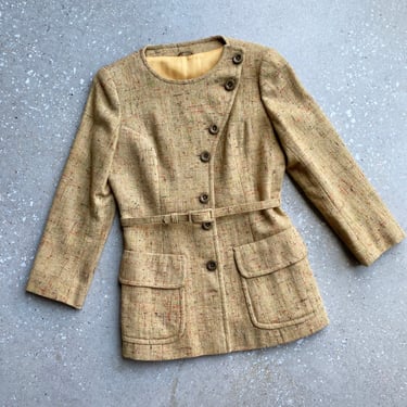 Vintage Tweed Jacket / 1960s Tweed Jacket / Vintage Winter Blazer / 60s Wool Blazer / Avant Garde Vintage / 1970s does the 1940s 