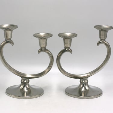 vintage Metawa Holland Pewter Candles Holders 