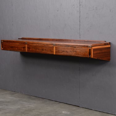 Hovmand-Olsen Wall-Mount Console Desk in Rosewood Danish Modern 