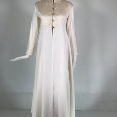 Ronald Amey Rare Evening Coat &amp; Evening Dress in Devore Velvet &amp; Satin 1970s