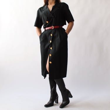 Vintage Silk Blend Midi Dress