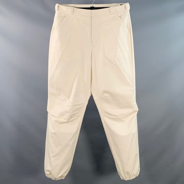 PRADA Size 36 Beige Cotton Herringbone Tapered Elastic Cuffs Zip Fly Casual Pants