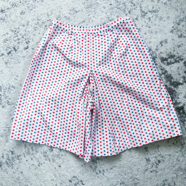 Vintage 1960s Polka Dotted Culottes / Skort / Shorts // 24" waist 