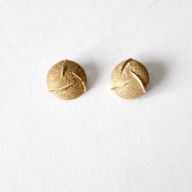 vintage 60s mod gold clip on earrings 